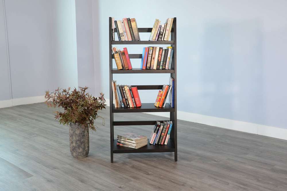 Sunny Designs - Scottsdale -   60in Mahogany Wood Folding Bookcase - 2839BW-60 veiw 4