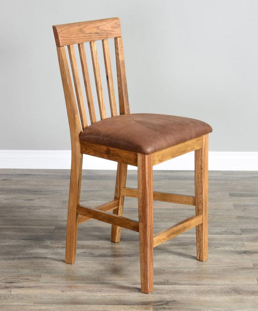 Sunny Designs - Sedona 24inH Slatback Barstool with Cushion Seat in Light Brown (Set of 2) - 1854RO2-CT veiw 1