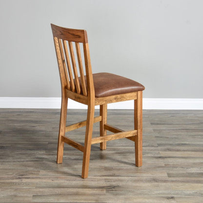 Sunny Designs - Sedona 24inH Slatback Barstool with Cushion Seat in Light Brown (Set of 2) - 1854RO2-CT veiw 2