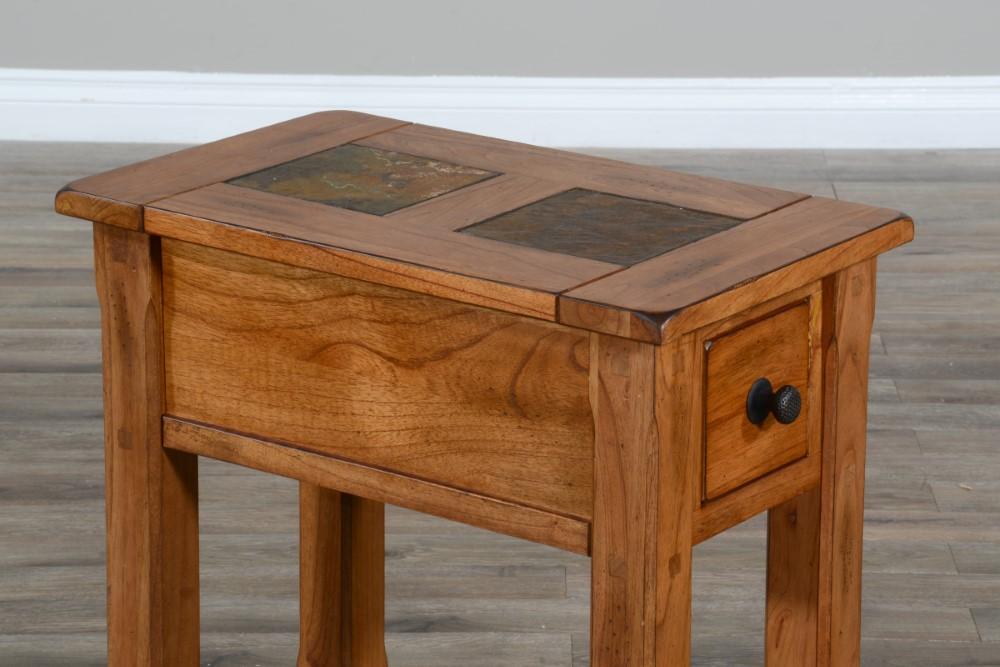 Sunny Designs - Sedona Chair Side Table in Light Brown - 3143RO2-CS veiw 3