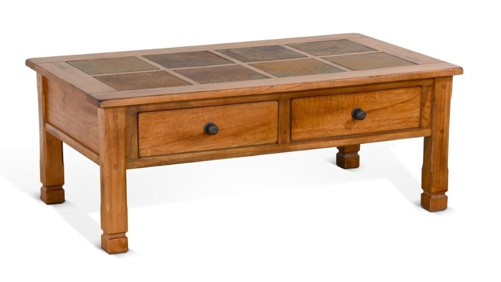 Sunny Designs - Sedona Coffee Table with Slate Top in Light Brown - 3143RO2-C veiw 1