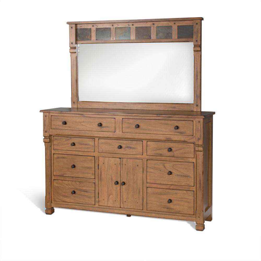 Sunny Designs - Sedona Dresser & Mirror Set in Light Brown - 2322RO-D_M veiw 1