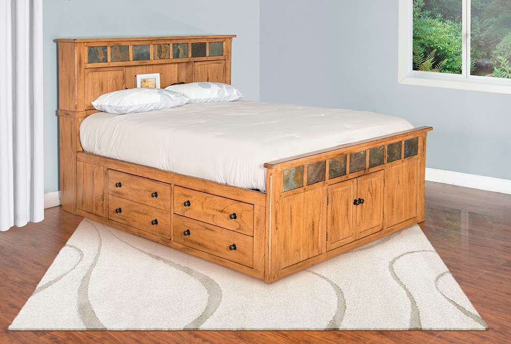 Sunny Designs - Sedona -  Eastern King Storage Bed with Slate - 2334RO-SEK veiw 1