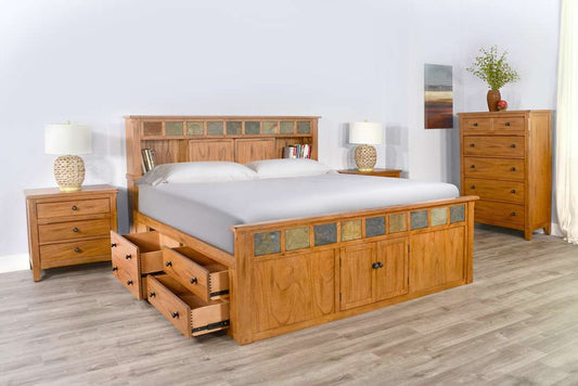 Sunny Designs - Sedona -  Eastern King Storage Bed with Slate - 2334RO-SEK veiw 2