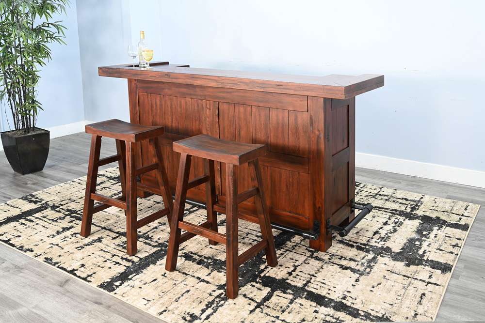 Sunny Designs - Tuscany -  78in Farmhouse Wood Home Bar - 1959VM veiw 2