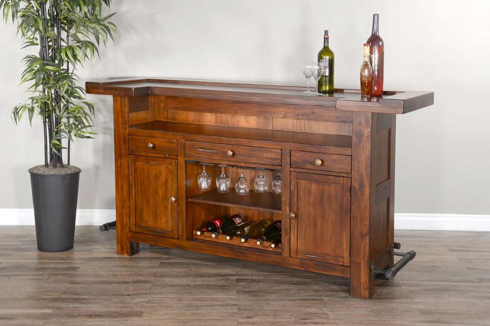 Sunny Designs - Tuscany -  78in Farmhouse Wood Home Bar - 1959VM veiw 3