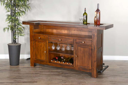 Sunny Designs - Tuscany -  78in Farmhouse Wood Home Bar - 1959VM veiw 3