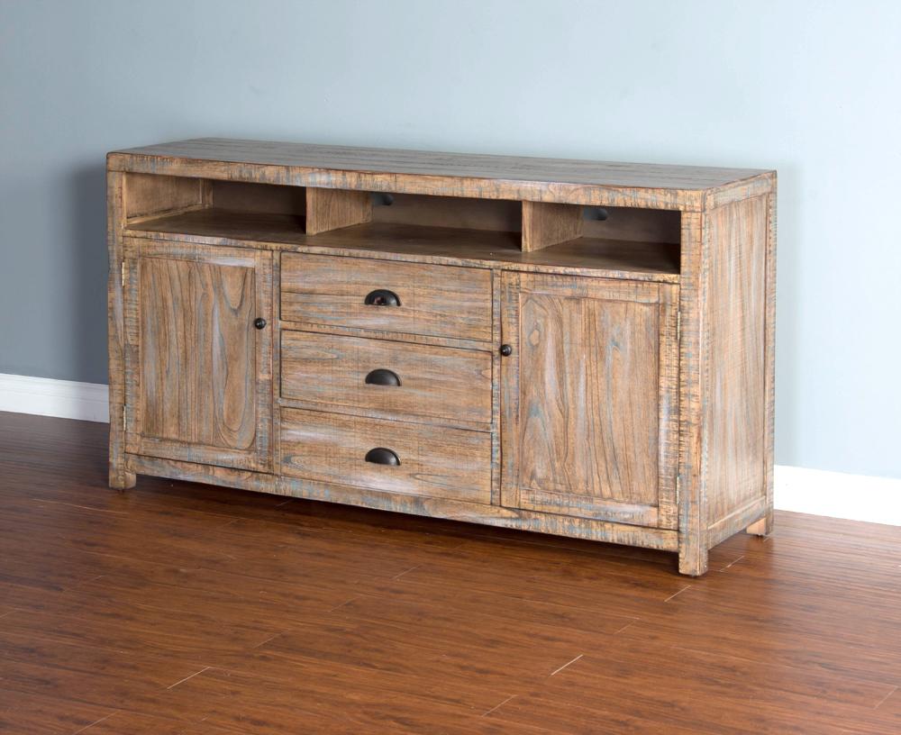 Sunny Designs - Weathered Brown 66in TV Console - 3563WB-66 veiw 1