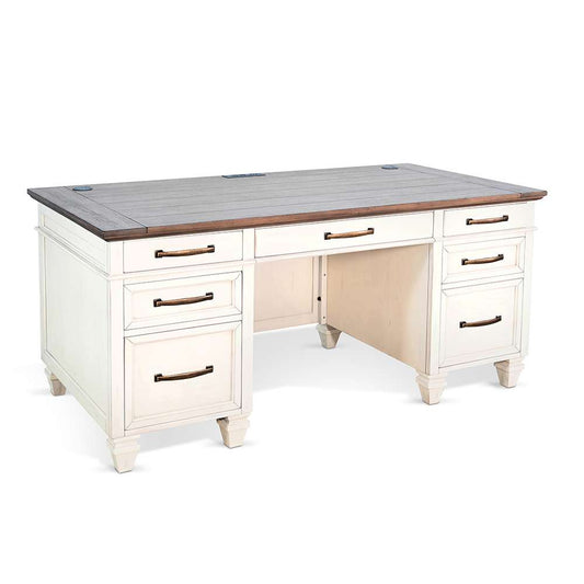 Sunny Designs -  White Desk with Drawers - 2846MB-D veiw 1