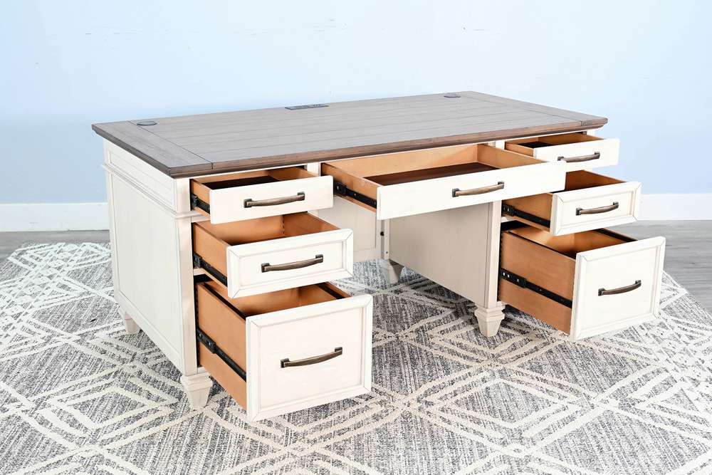 Sunny Designs -  White Desk with Drawers - 2846MB-D veiw 2