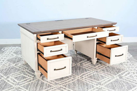 Sunny Designs -  White Desk with Drawers - 2846MB-D veiw 2