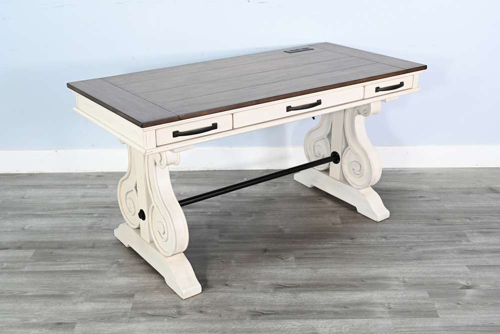 Sunny Designs -  White Desk with Power Strip - 2847MB veiw 2