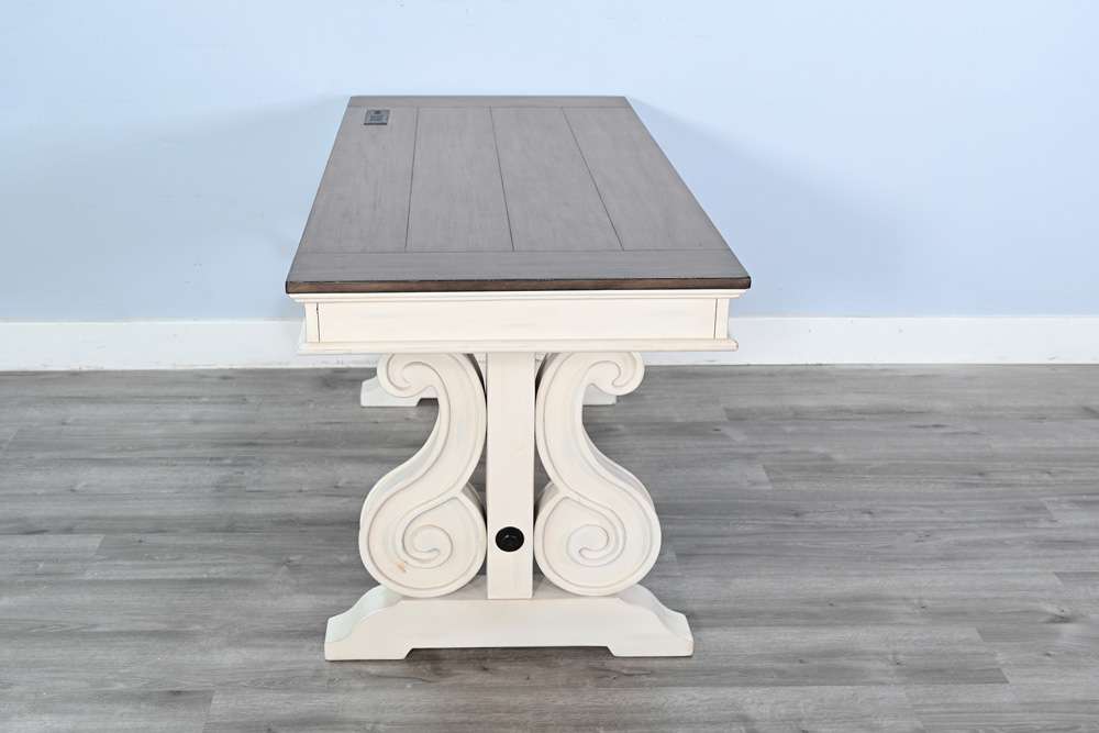 Sunny Designs -  White Desk with Power Strip - 2847MB veiw 3