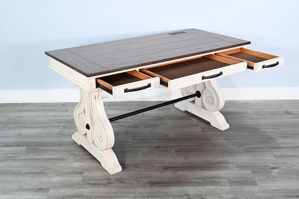 Sunny Designs -  White Desk with Power Strip - 2847MB veiw 5