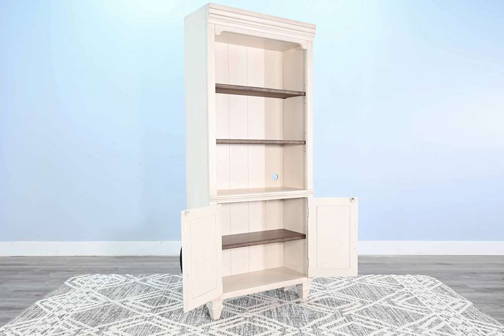 Sunny Designs -  white Two-Tone Wood Bookcase - 2846MB-BD veiw 4