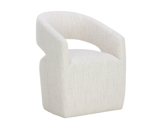 Sunpan - 5West Lloret Wheeled Dining Armchair - Merino Pearl - 111121 view 1