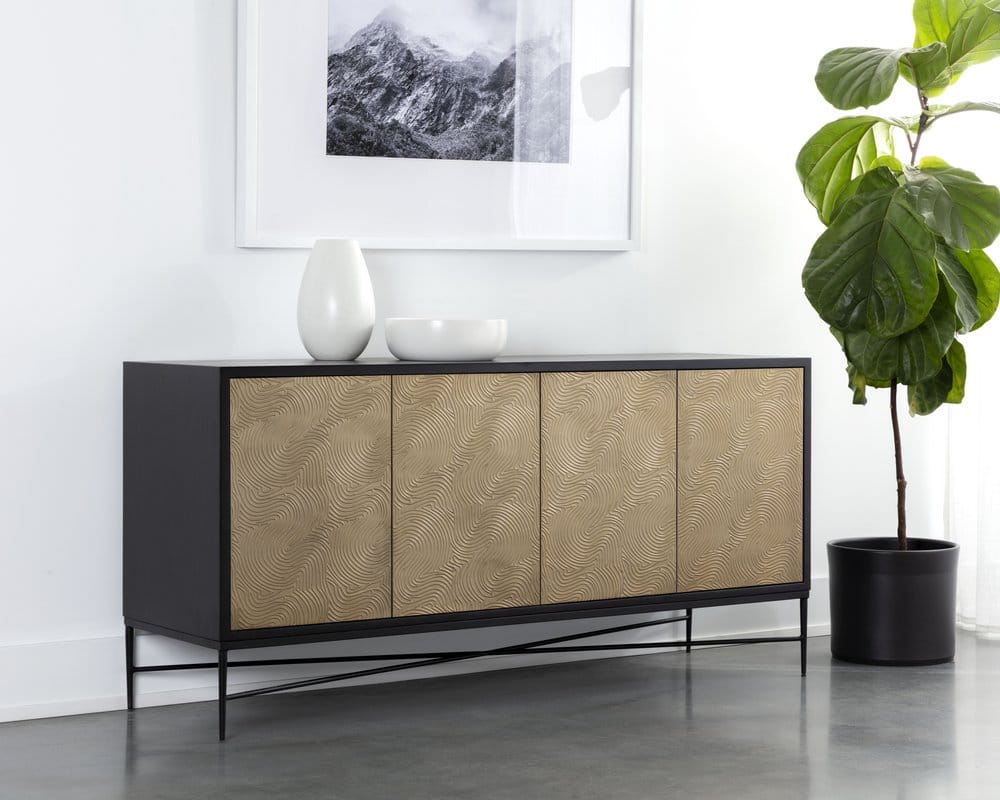 Sunpan - Algarve Sideboard - Black / Champagne Gold - 111015 view 5