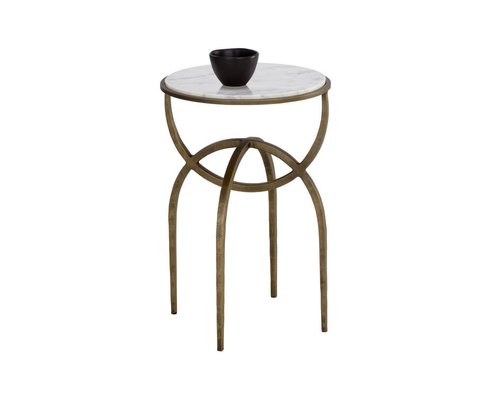 Sunpan - Alicent End Table - White Marble - 110188 view 1