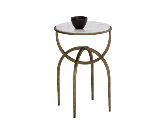 Sunpan - Alicent End Table - White Marble - 110188 view 1