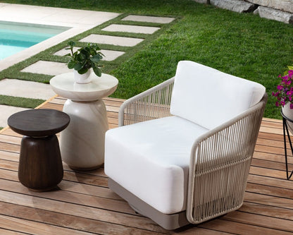 Sunpan - Allariz Swivel Armchair - Greige - Stinson White - 109650 view 1