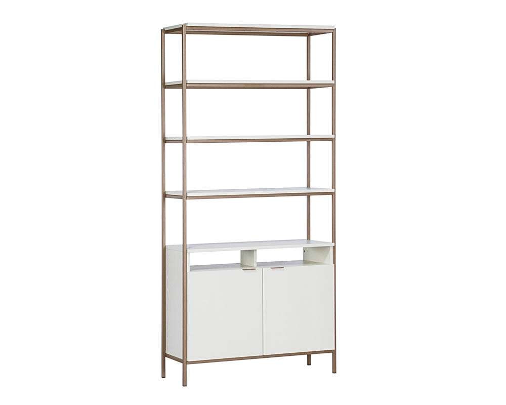 Sunpan - Artezia Ambrose Modular Bookcase Large - Champagne Gold - Cream - 107644 veiw 1