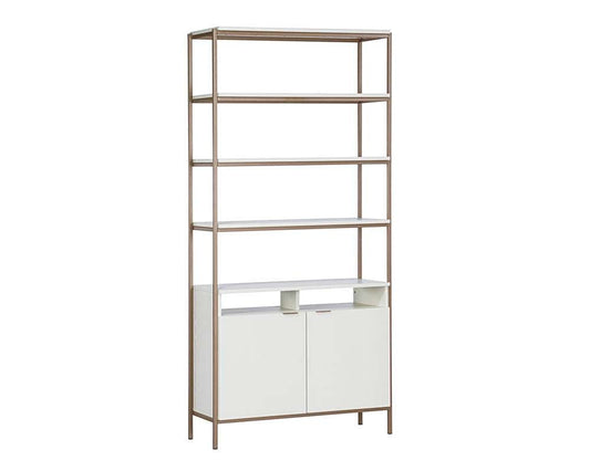 Sunpan - Artezia Ambrose Modular Bookcase Large - Champagne Gold - Cream - 107644 veiw 1