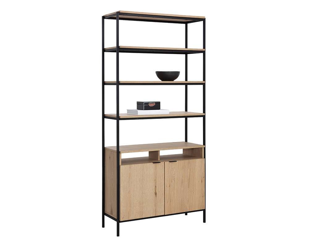 Sunpan - Artezia Ambrose Modular Bookcase Large - Rustic Oak - Black - 108794_CLOSEOUT veiw 1