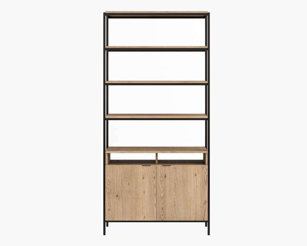 Sunpan - Artezia Ambrose Modular Bookcase Large - Rustic Oak - Black - 108794_CLOSEOUT veiw 2
