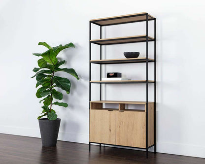 Sunpan - Artezia Ambrose Modular Bookcase Large - Rustic Oak - Black - 108794_CLOSEOUT veiw 5