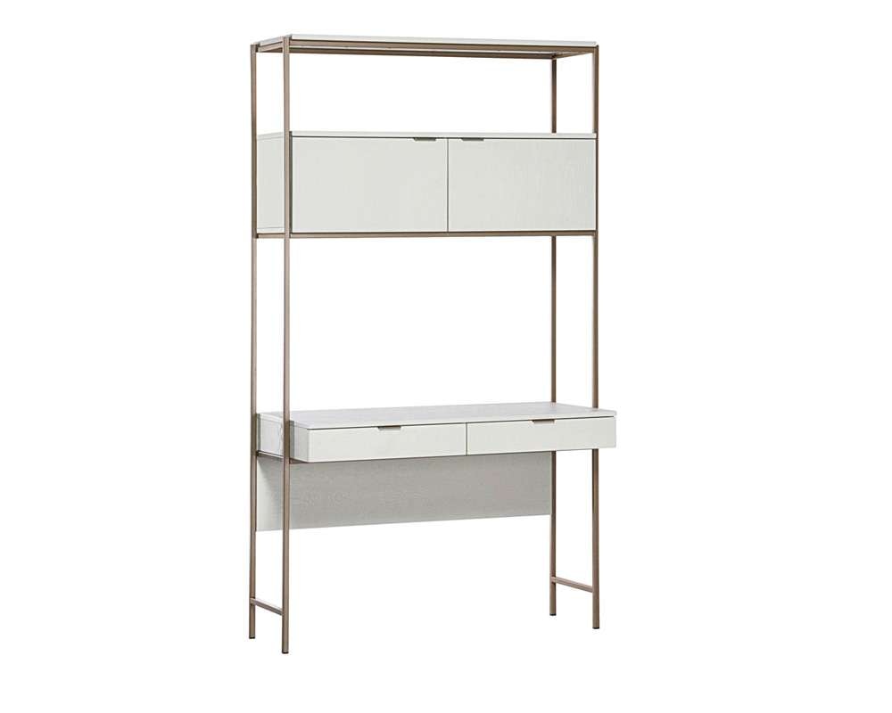 Sunpan - Artezia Ambrose Modular Wall Desk - Champagne Gold - Cream - 107643 veiw 1