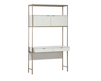 Sunpan - Artezia Ambrose Modular Wall Desk - Champagne Gold - Cream - 107643 veiw 1
