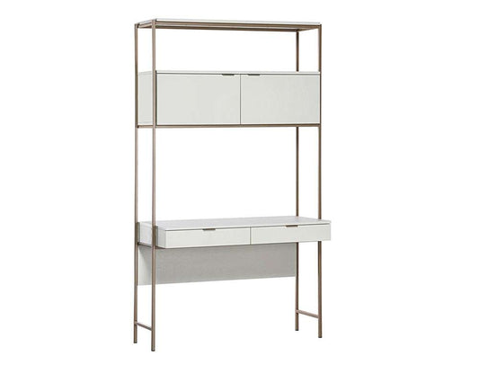 Sunpan - Artezia Ambrose Modular Wall Desk - Champagne Gold - Cream - 107643 veiw 1