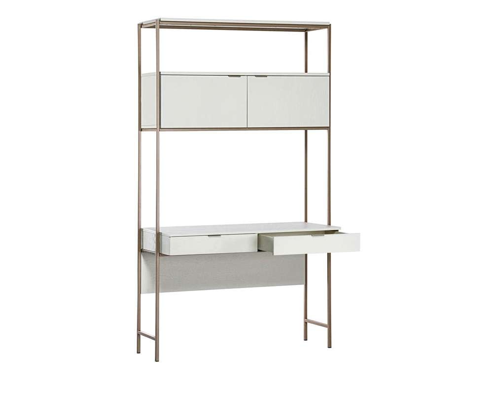 Sunpan - Artezia Ambrose Modular Wall Desk - Champagne Gold - Cream - 107643 veiw 3