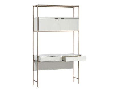 Sunpan - Artezia Ambrose Modular Wall Desk - Champagne Gold - Cream - 107643 veiw 3