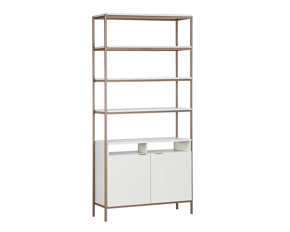 Sunpan - Artezia Ambrose Modular Bookcase Large - Champagne Gold - Cream - 107644_CLOSEOUT view 1