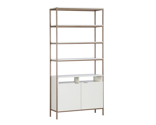 Sunpan - Artezia Ambrose Modular Bookcase Large - Champagne Gold - Cream - 107644_CLOSEOUT view 1