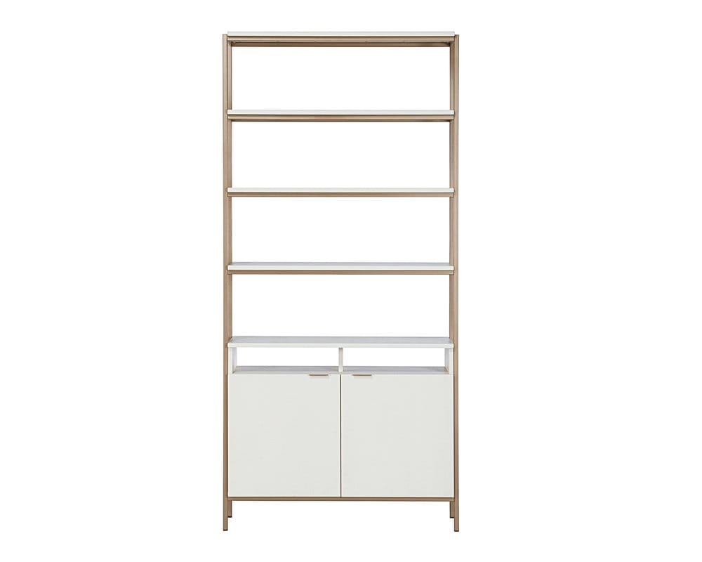 Sunpan - Artezia Ambrose Modular Bookcase Large - Champagne Gold - Cream - 107644_CLOSEOUT view 2