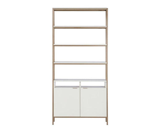 Sunpan - Artezia Ambrose Modular Bookcase Large - Champagne Gold - Cream - 107644_CLOSEOUT view 2