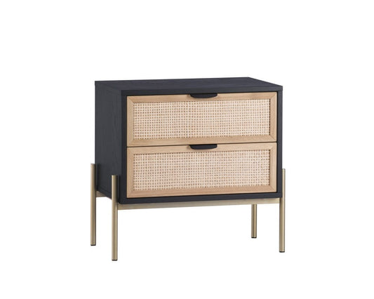 Sunpan - Artezia Avida Nightstand - Gold - Black/Natural - 107163 view 1
