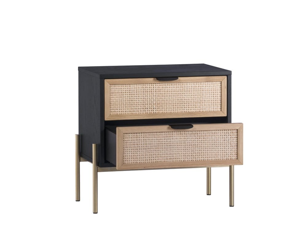 Sunpan - Artezia Avida Nightstand - Gold - Black/Natural - 107163 view 3