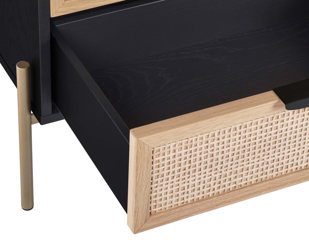 Sunpan - Artezia Avida Nightstand - Gold - Black/Natural - 107163 view 4