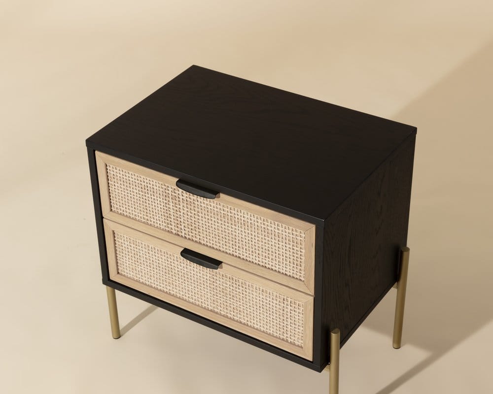 Sunpan - Artezia Avida Nightstand - Gold - Black/Natural - 107163 view 6