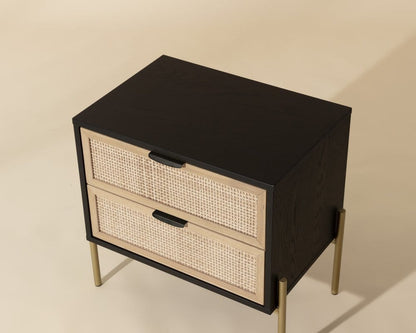 Sunpan - Artezia Avida Nightstand - Gold - Black/Natural - 107163 view 6