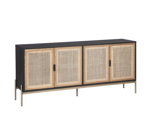 Sunpan - Artezia Avida Sideboard - Large - Gold - Black/Natural - 108075_CLOSEOUT view 1
