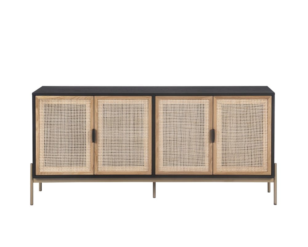 Sunpan - Artezia Avida Sideboard - Large - Gold - Black/Natural - 108075_CLOSEOUT view 2