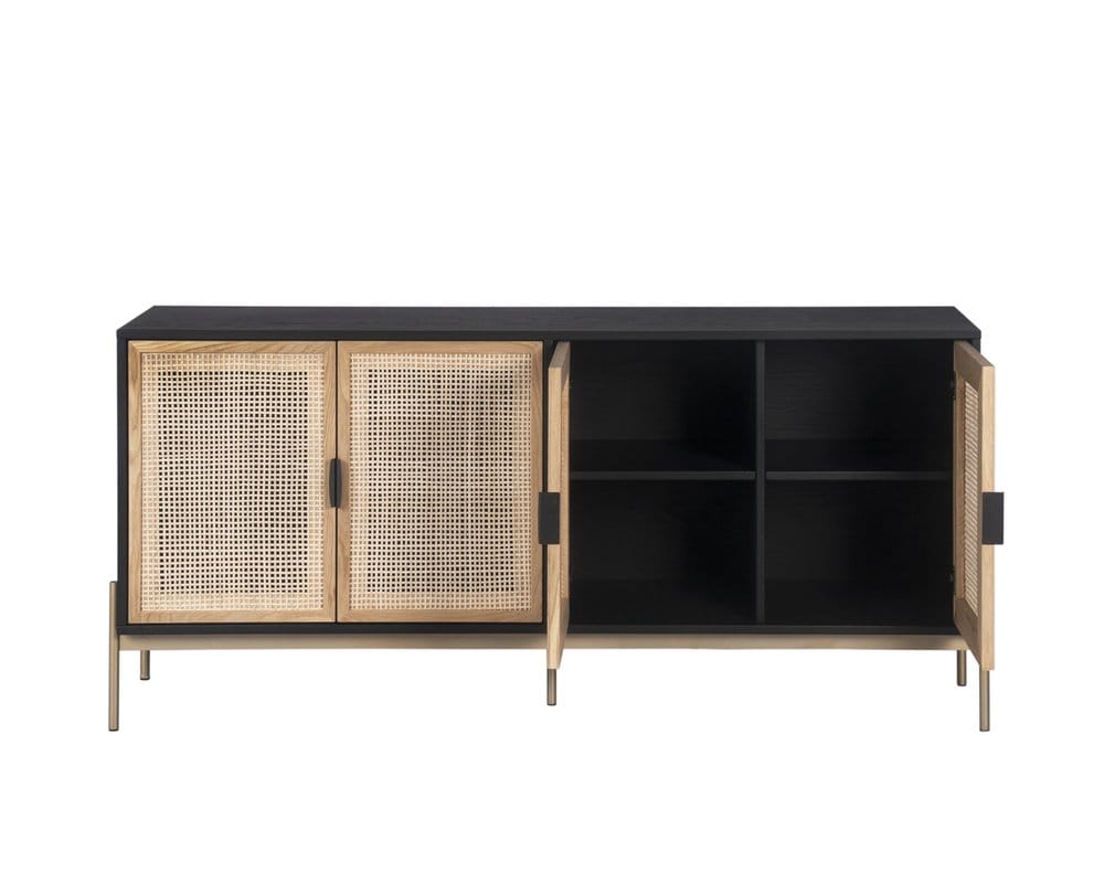 Sunpan - Artezia Avida Sideboard - Large - Gold - Black/Natural - 108075_CLOSEOUT view 3