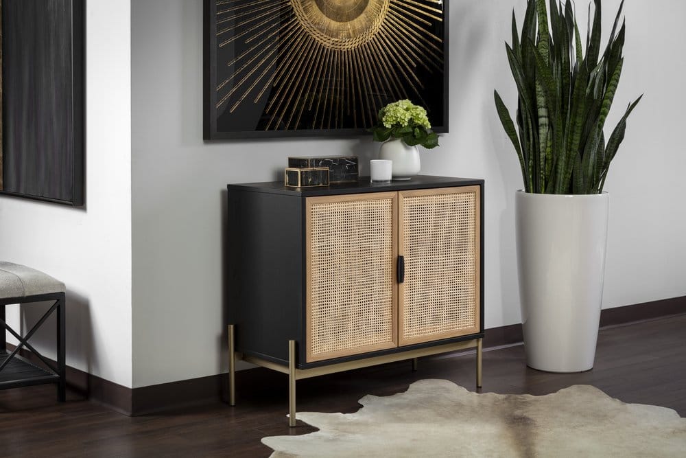 Sunpan - Artezia Avida Sideboard - Small - Gold - Black/Natural - 106836 view 4