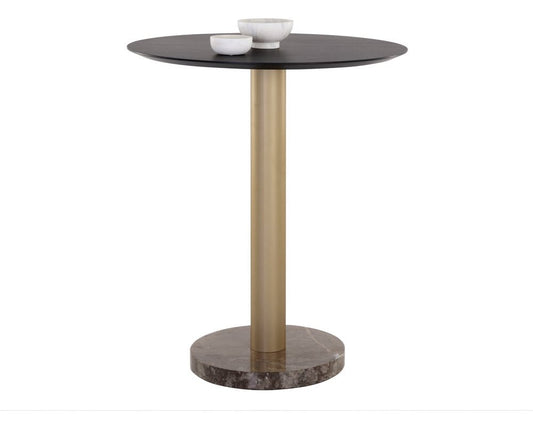 Sunpan - Artezia Monaco Bar Table - Gold - Grey Marble / Charcoal Grey - 108669 view 1