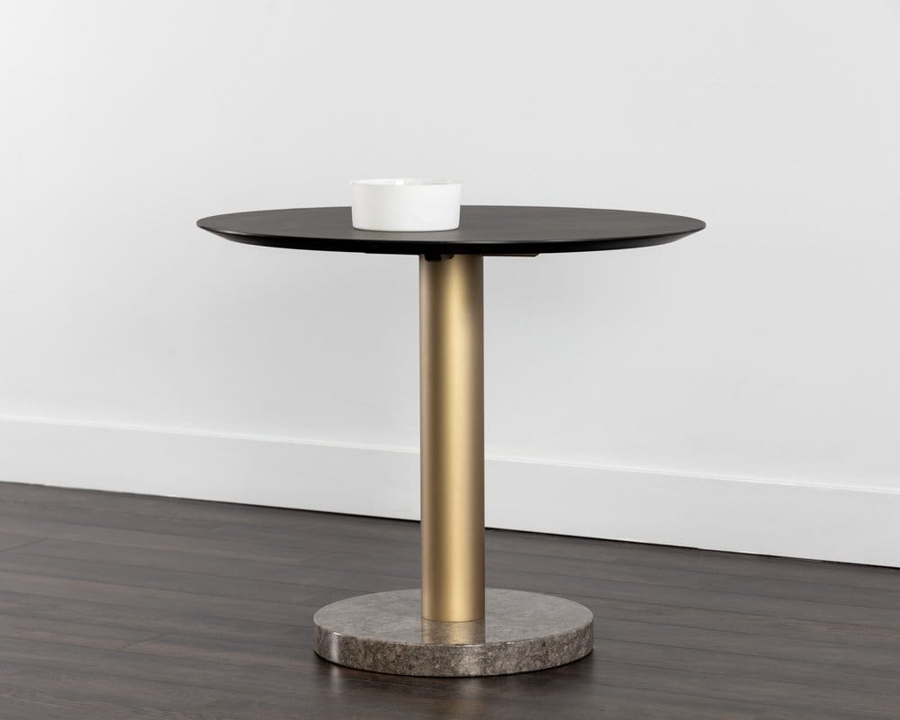 Sunpan - Artezia Monaco Bistro Table - Gold - Grey Marble / Charcoal Grey - 35.5in - 105878 view 3