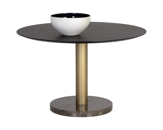 Sunpan - Artezia Monaco Dining Table - Gold - Grey Marble / Charcoal Grey - 48in - 105882 view 1